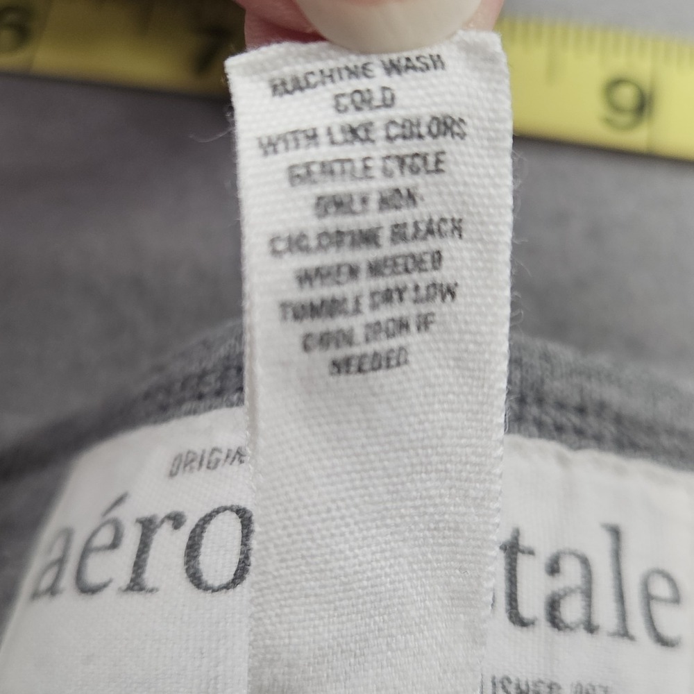 Aeropostale Sweatpants Womens Sz M Fleece Raw Hem Wide-Leg Spellout Gray Y2K - Picture 8 of 9